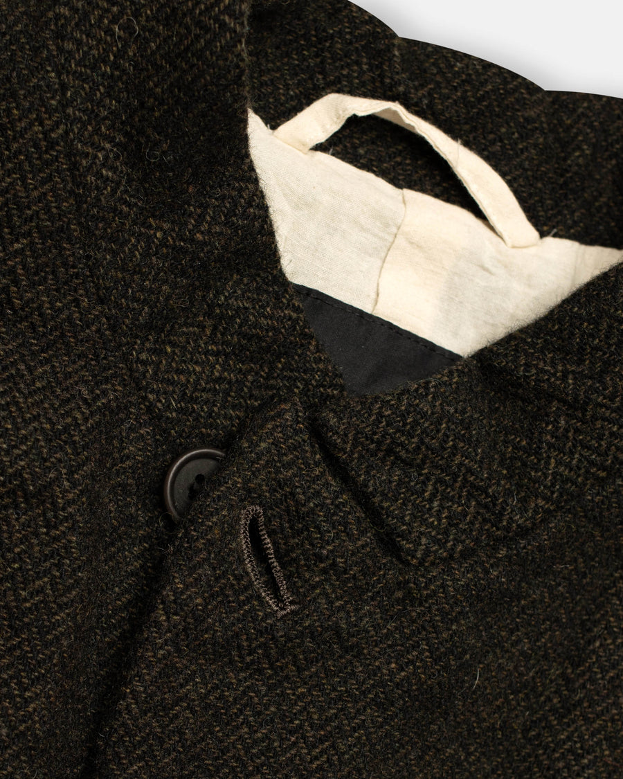 eco wool herringbone chesterfield coat