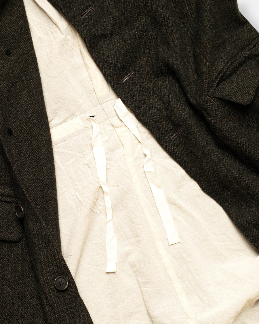 eco wool herringbone chesterfield coat