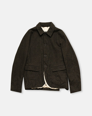 eco wool herringbone short jacket