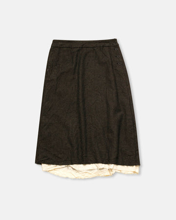 eco wool herringbone semi flared skirt