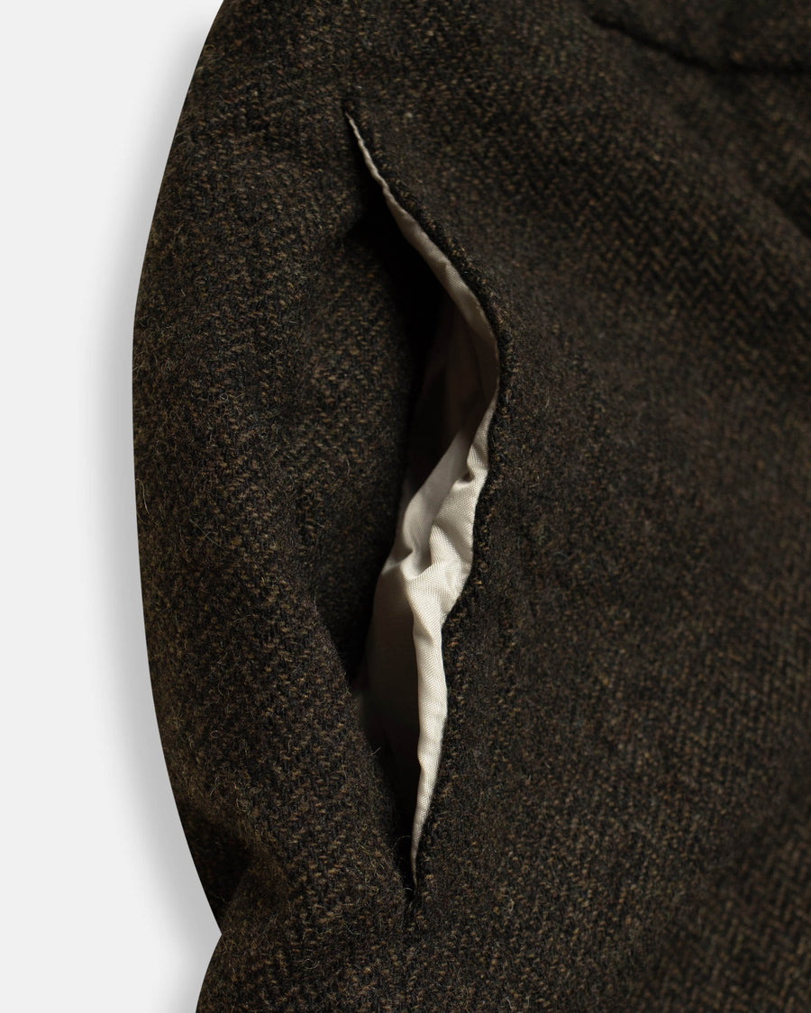 eco wool herringbone semi flared skirt