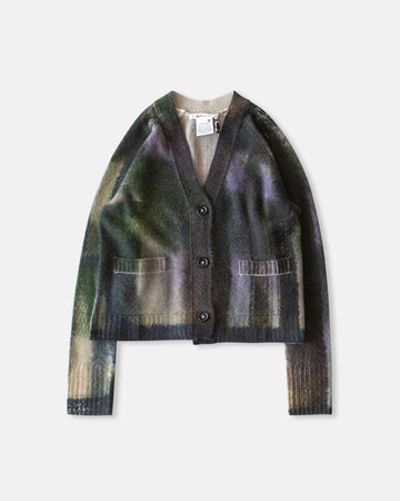 painted plaid cardigan