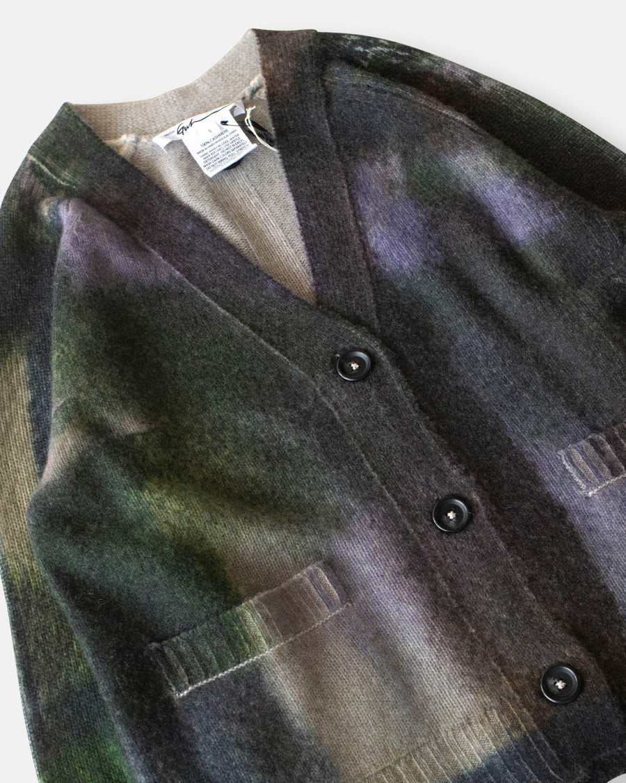 painted plaid cardigan