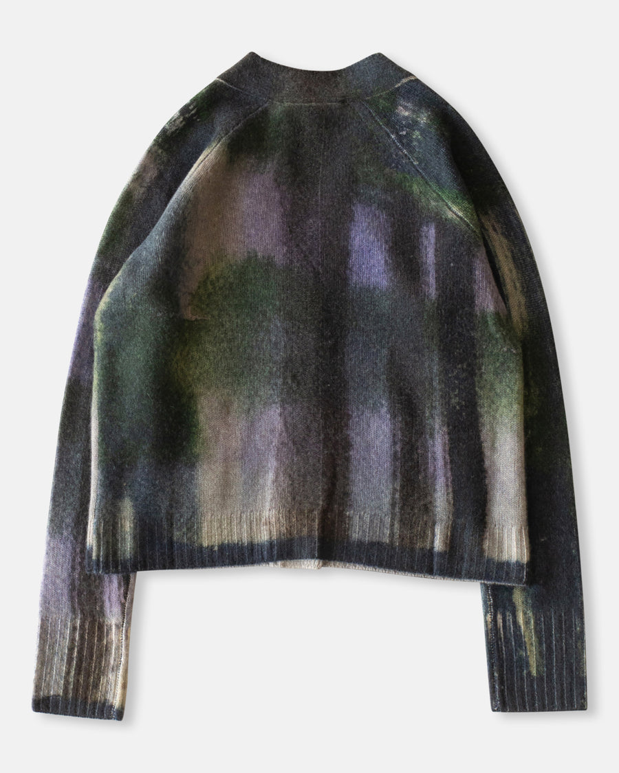 painted plaid cardigan