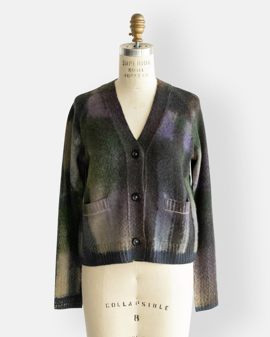 painted plaid cardigan