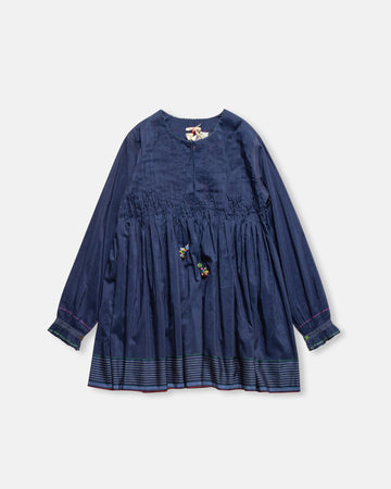 tie front top with pleats
