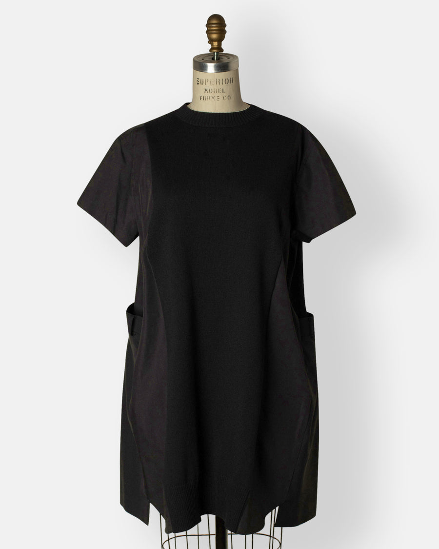 poplin x knit dress