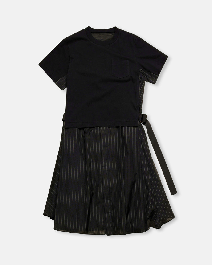 spun organza x cotton jersey dress