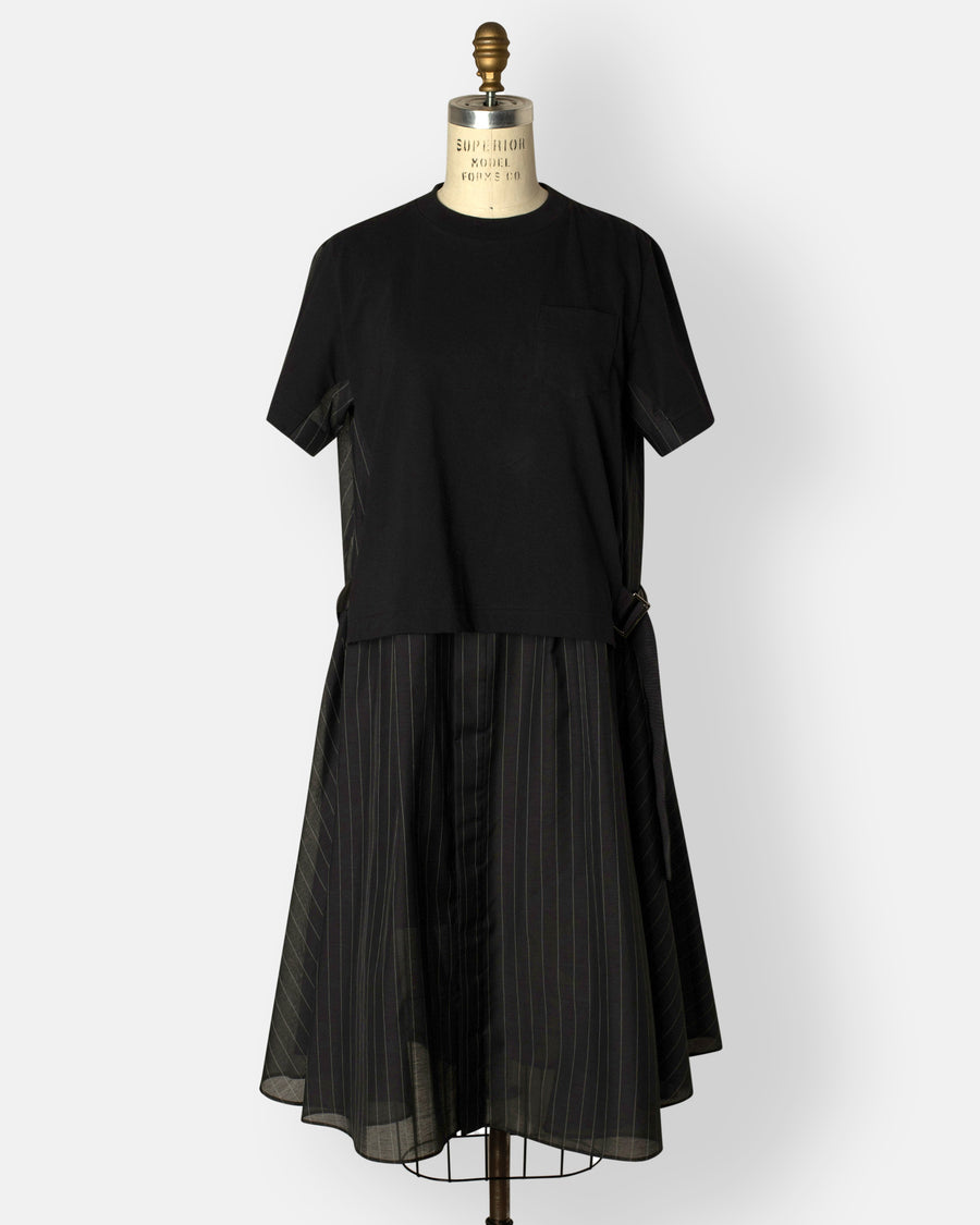 spun organza x cotton jersey dress