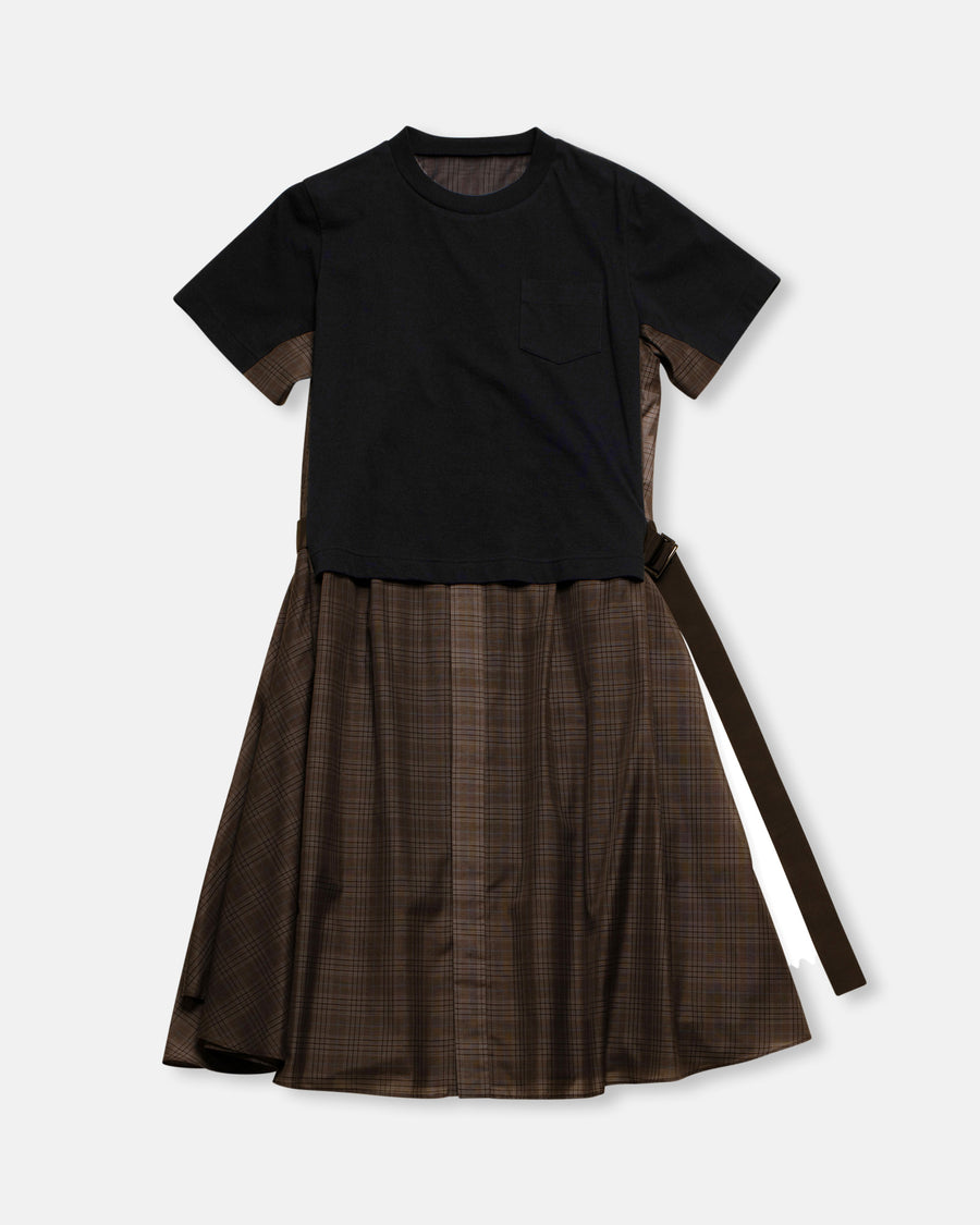 spun organza x cotton jersey dress