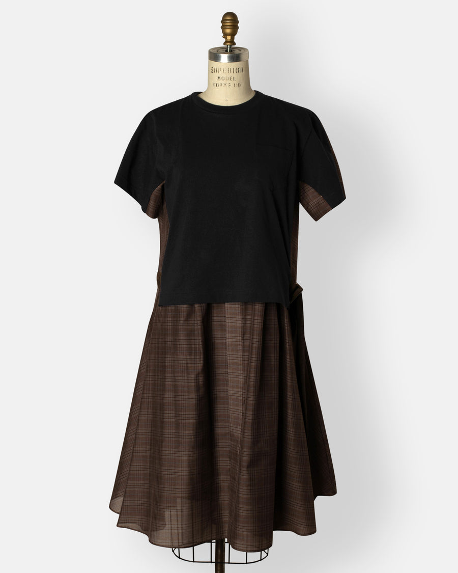 spun organza x cotton jersey dress