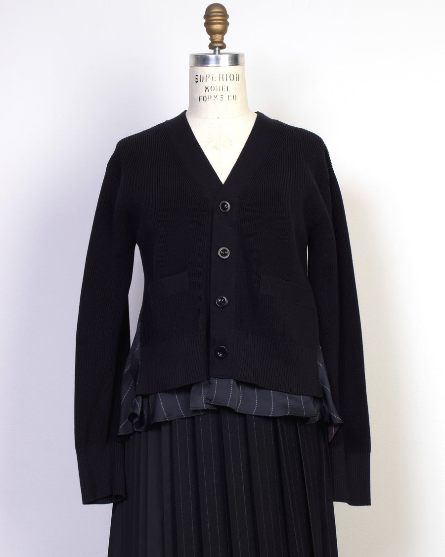 chalk stripe cardigan