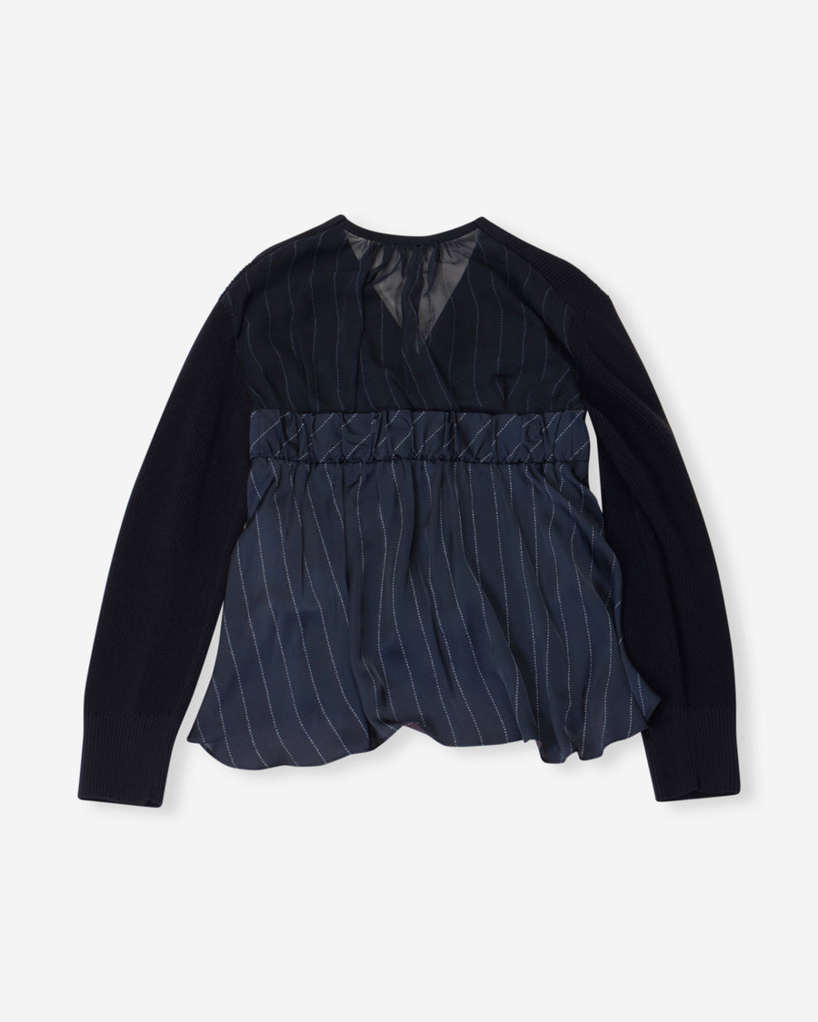 chalk stripe cardigan