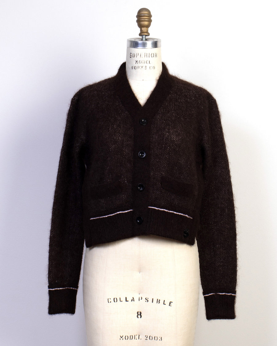 mohair knit cardigan