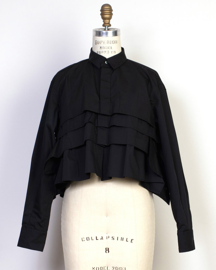 tiered poplin shirt