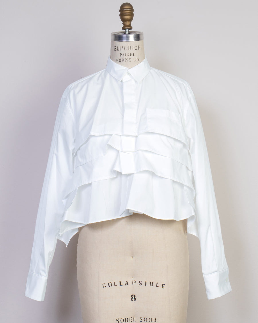 tiered poplin shirt