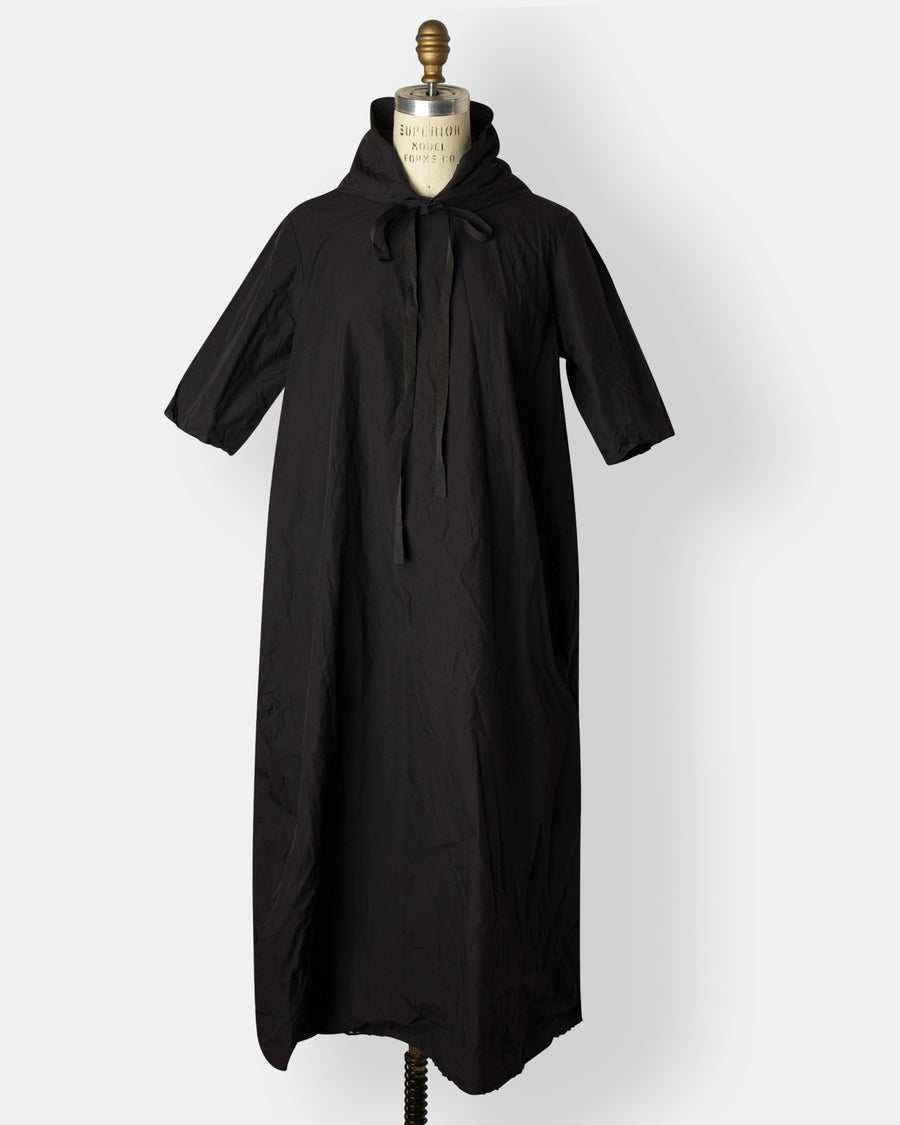 medium long v-back elbow sleeve dress