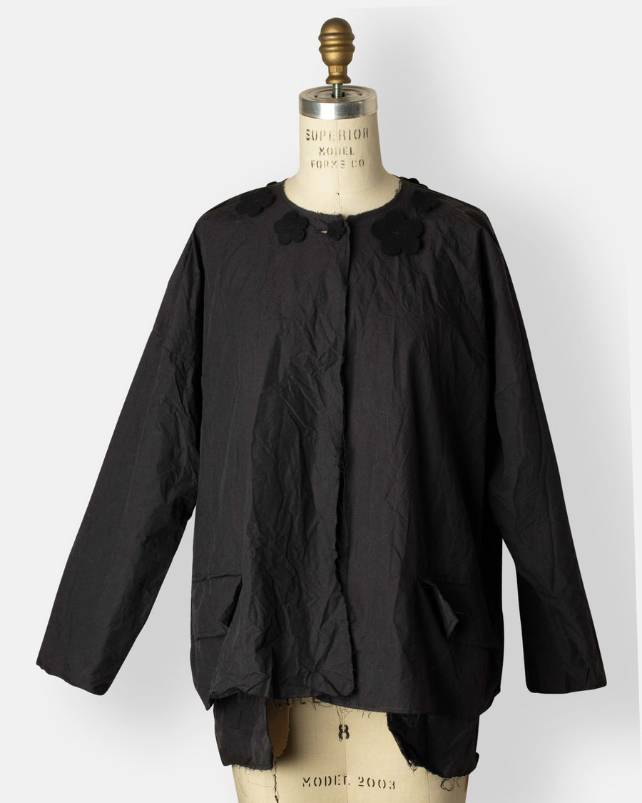 flowers one button volume jacket