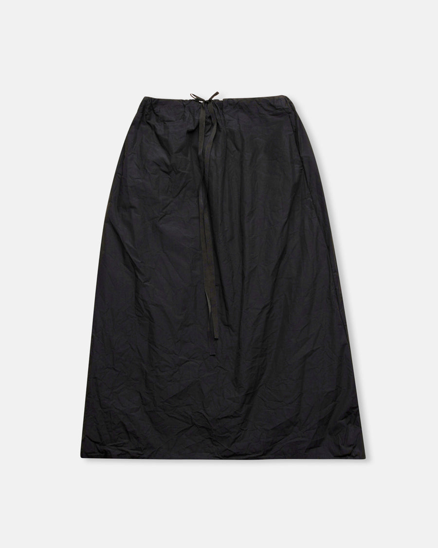 long pleated back twisted skirt