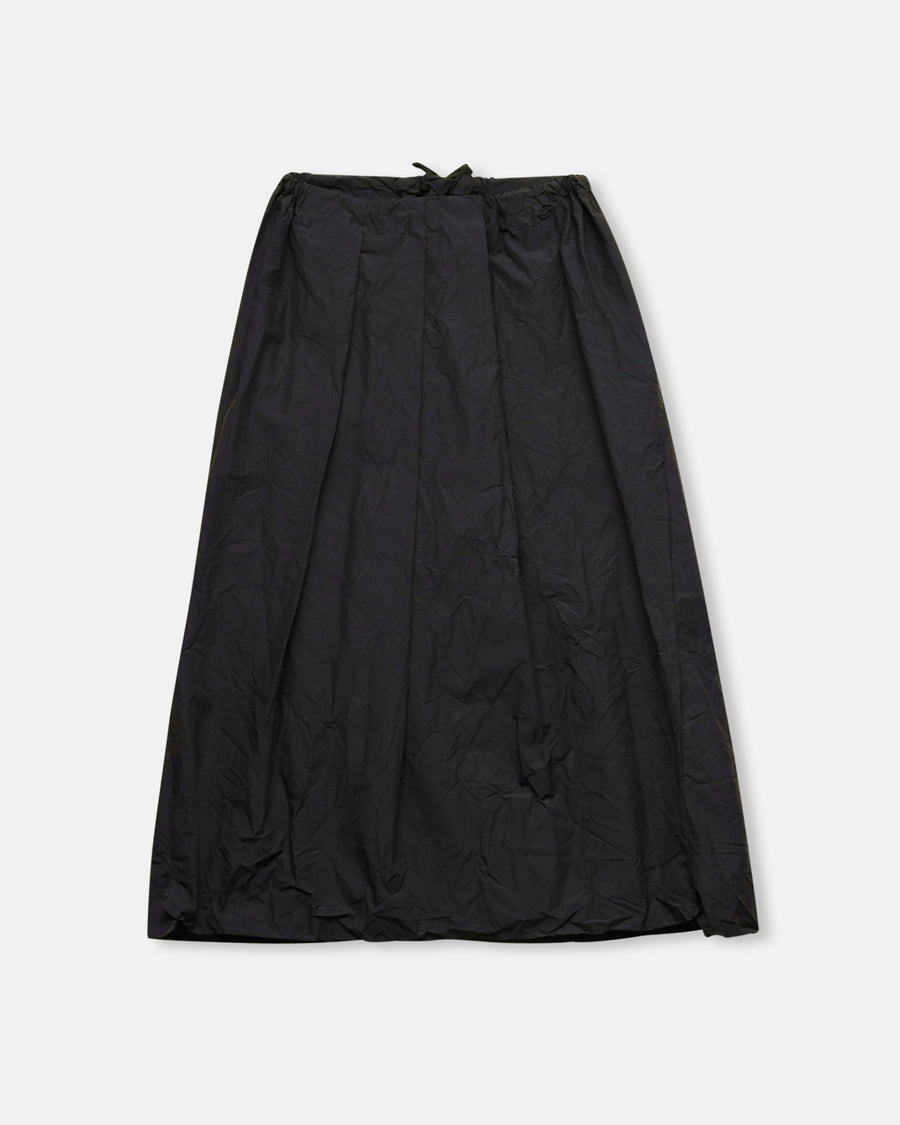 long pleated back twisted skirt