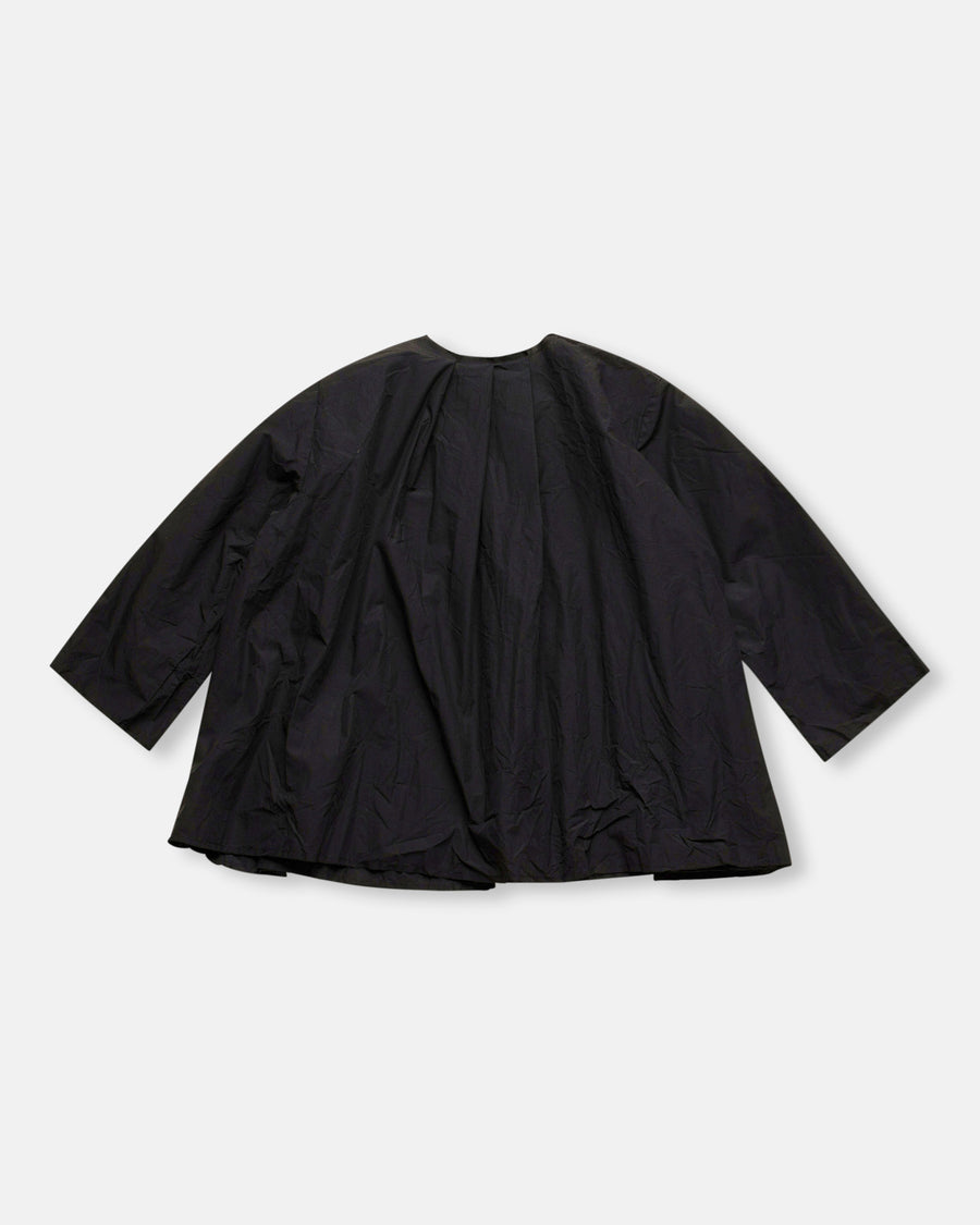 open front pleated back 3/4 sleeve top