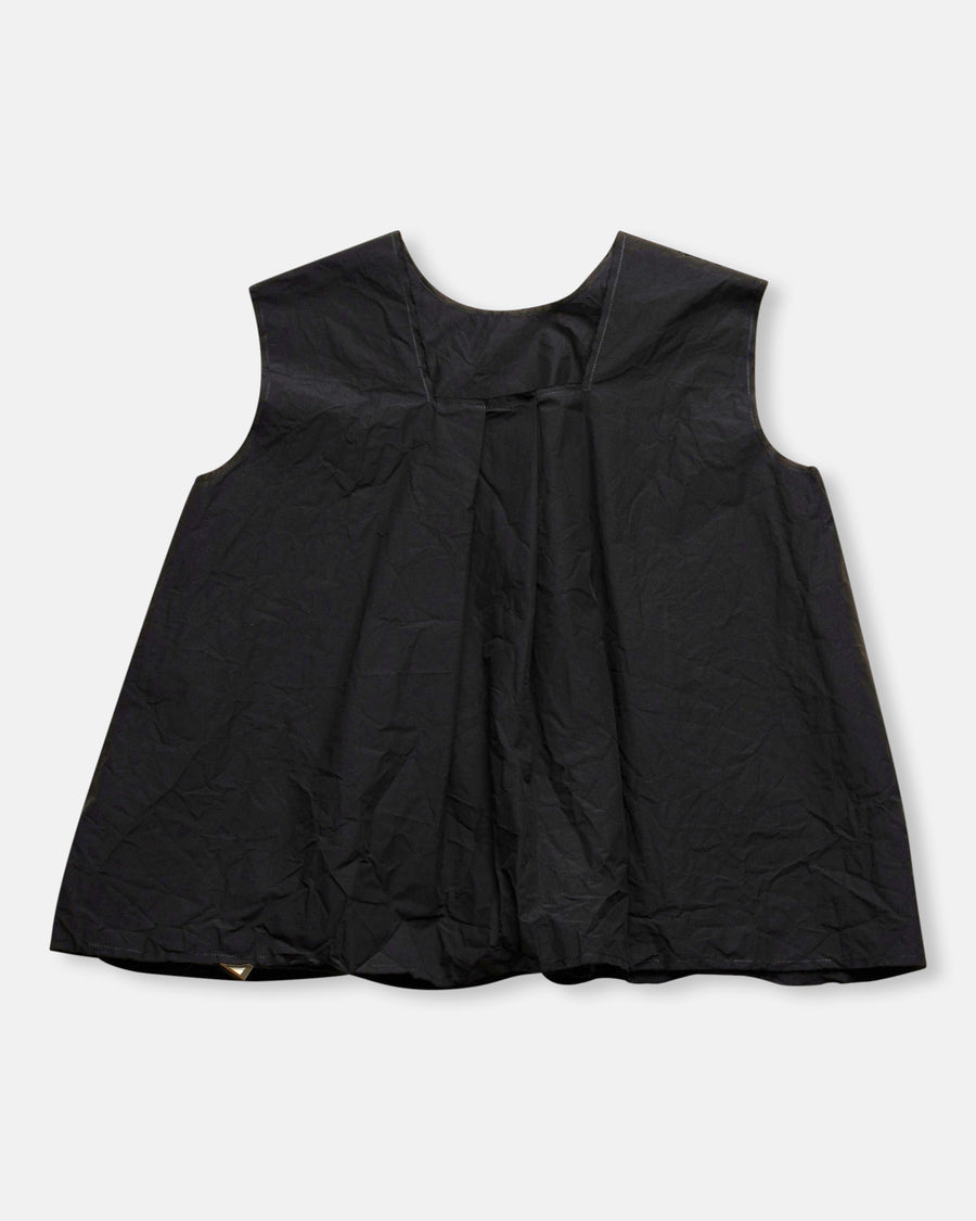 pleated square back sleeveless top