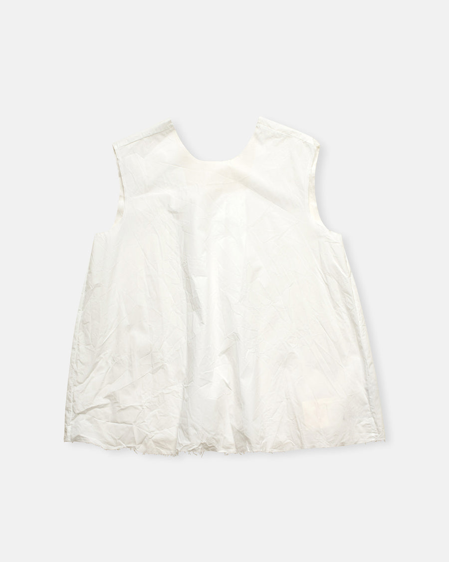 pleated square back sleeveless top