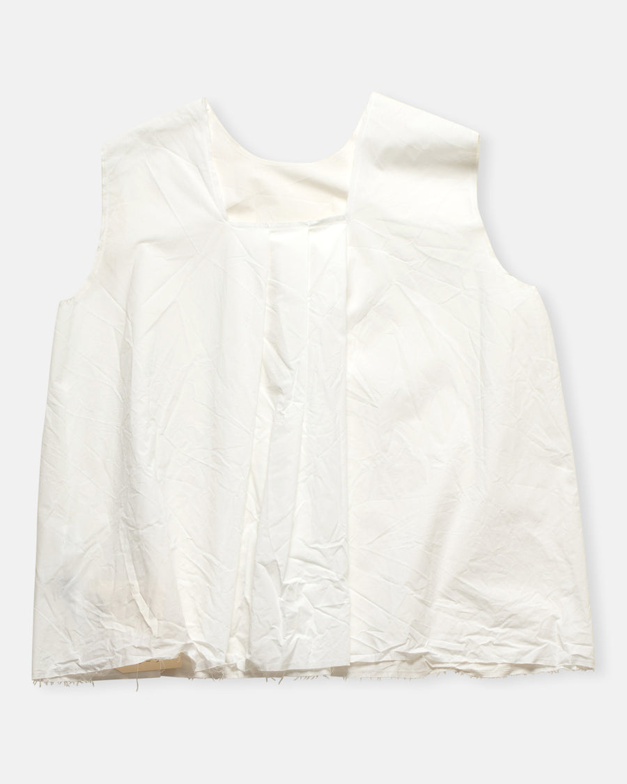pleated square back sleeveless top