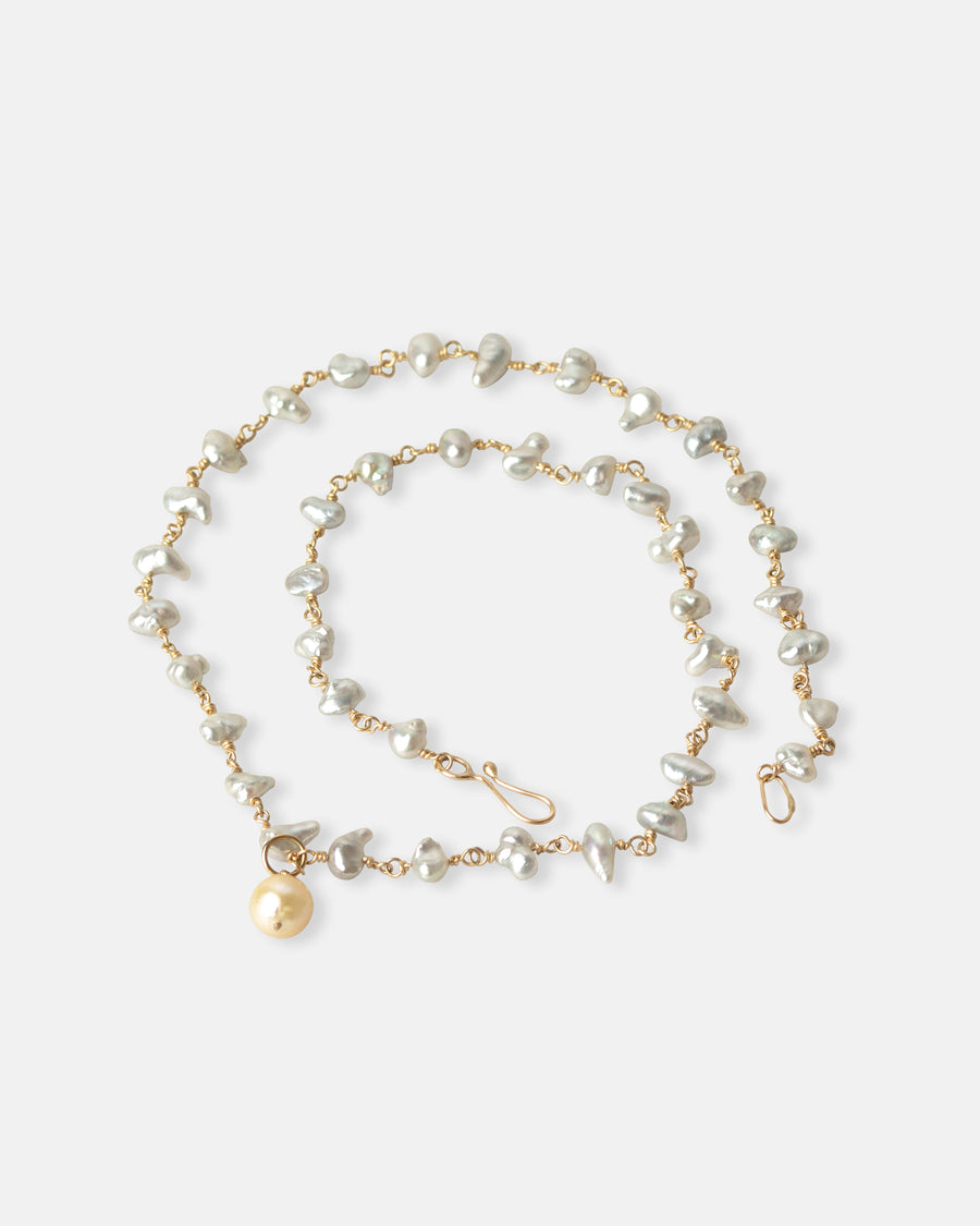 akoya keshi necklace with akoya pearl accent