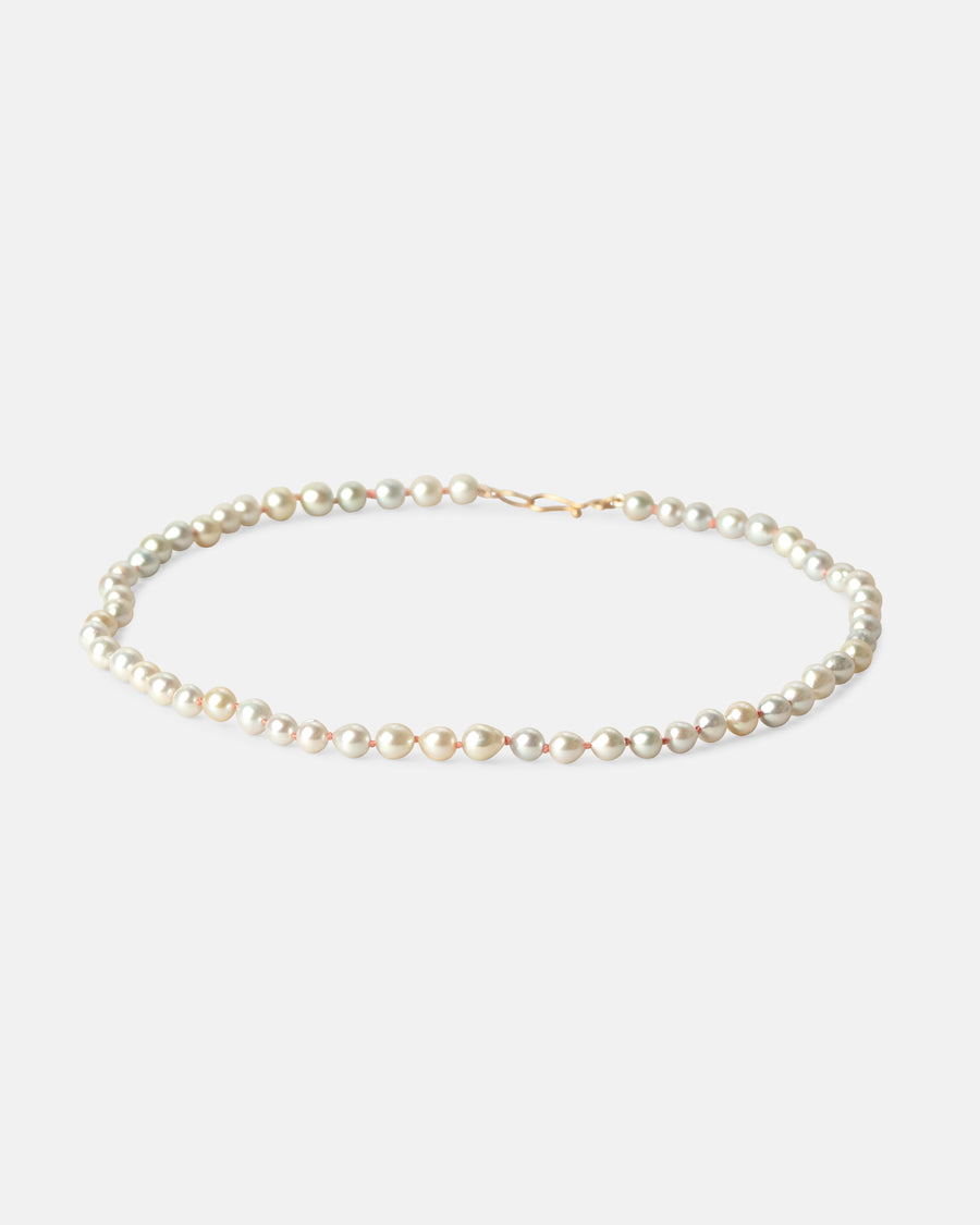 silver and cream akoya pearl necklace
