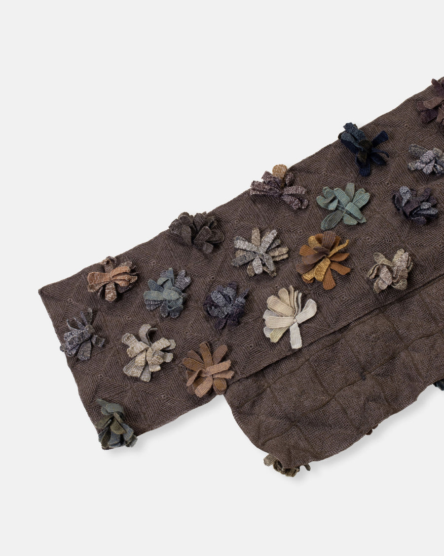 knitted flower scarf