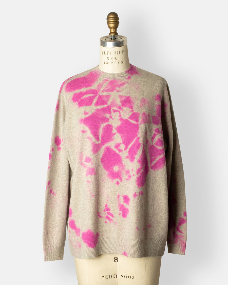cashmere seamless wide crew neck pullover