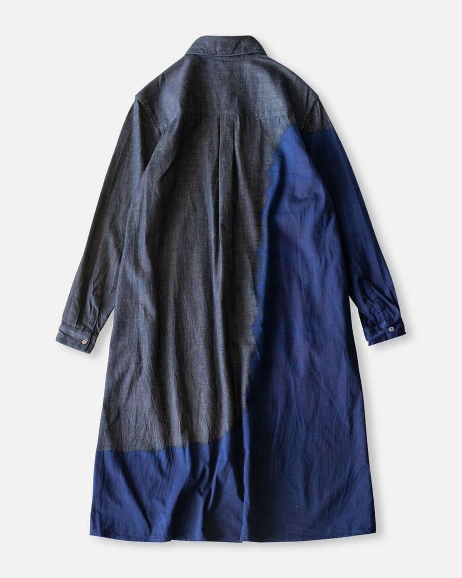 denim front button dress