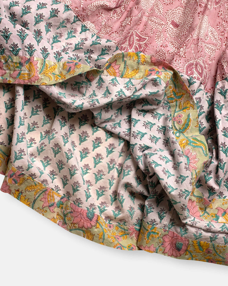 tiered block print dress