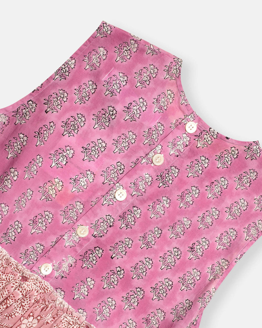 tiered block print dress