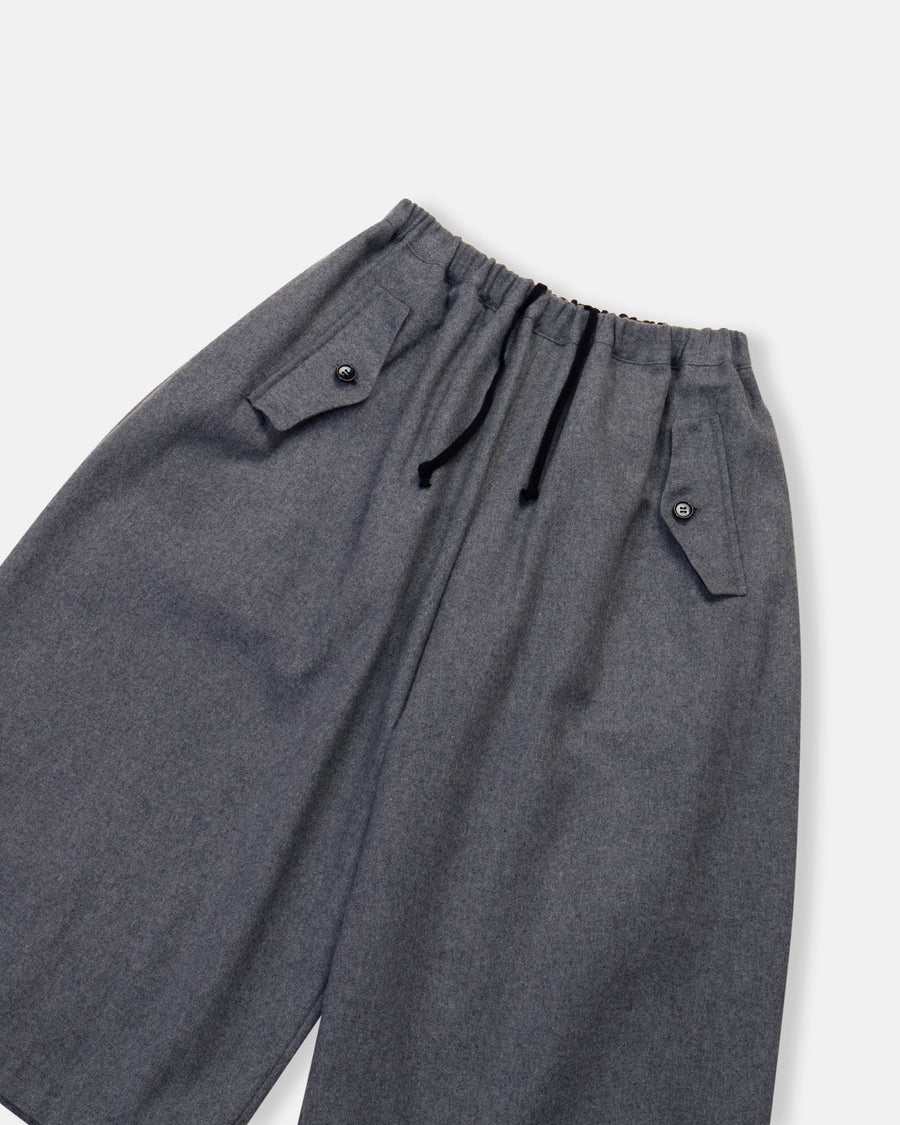 wide leg cropped wool pants