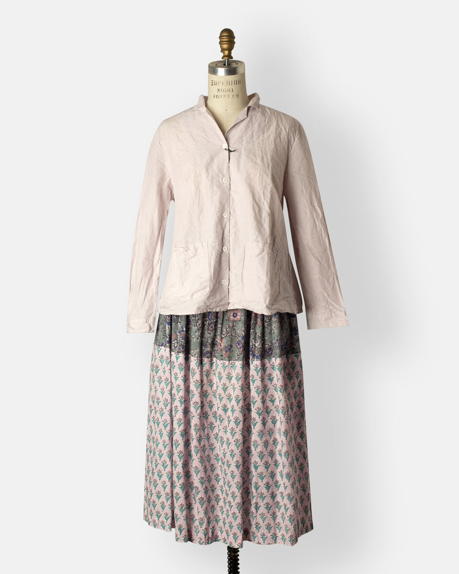 tiered block print skirt