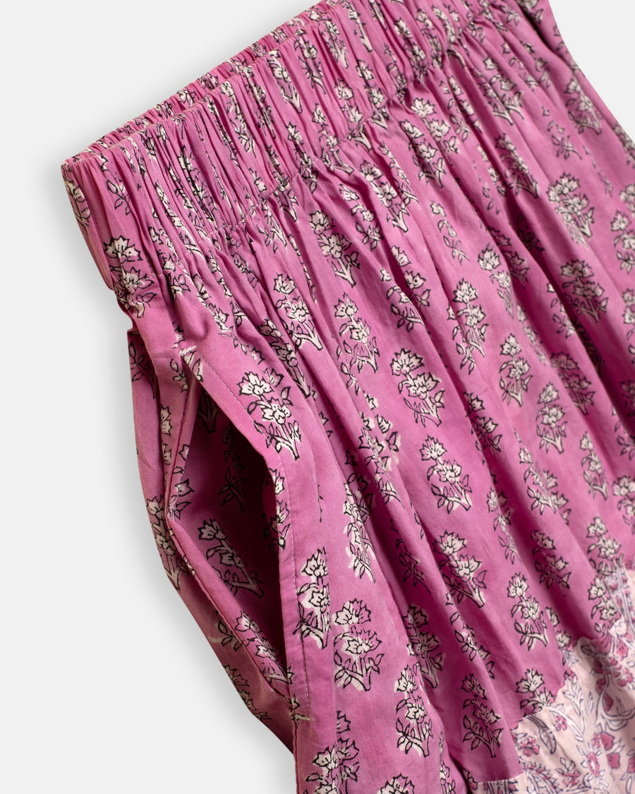 tiered block print skirt