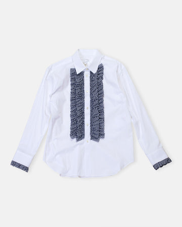 gingham tuxedo ruffled shirt