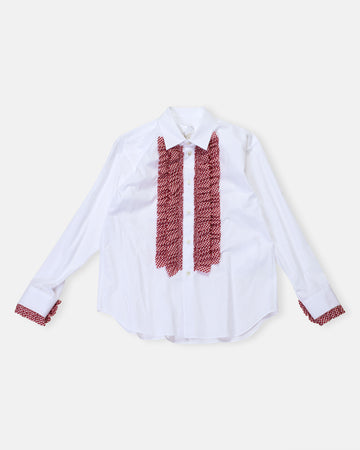 gingham tuxedo ruffled shirt