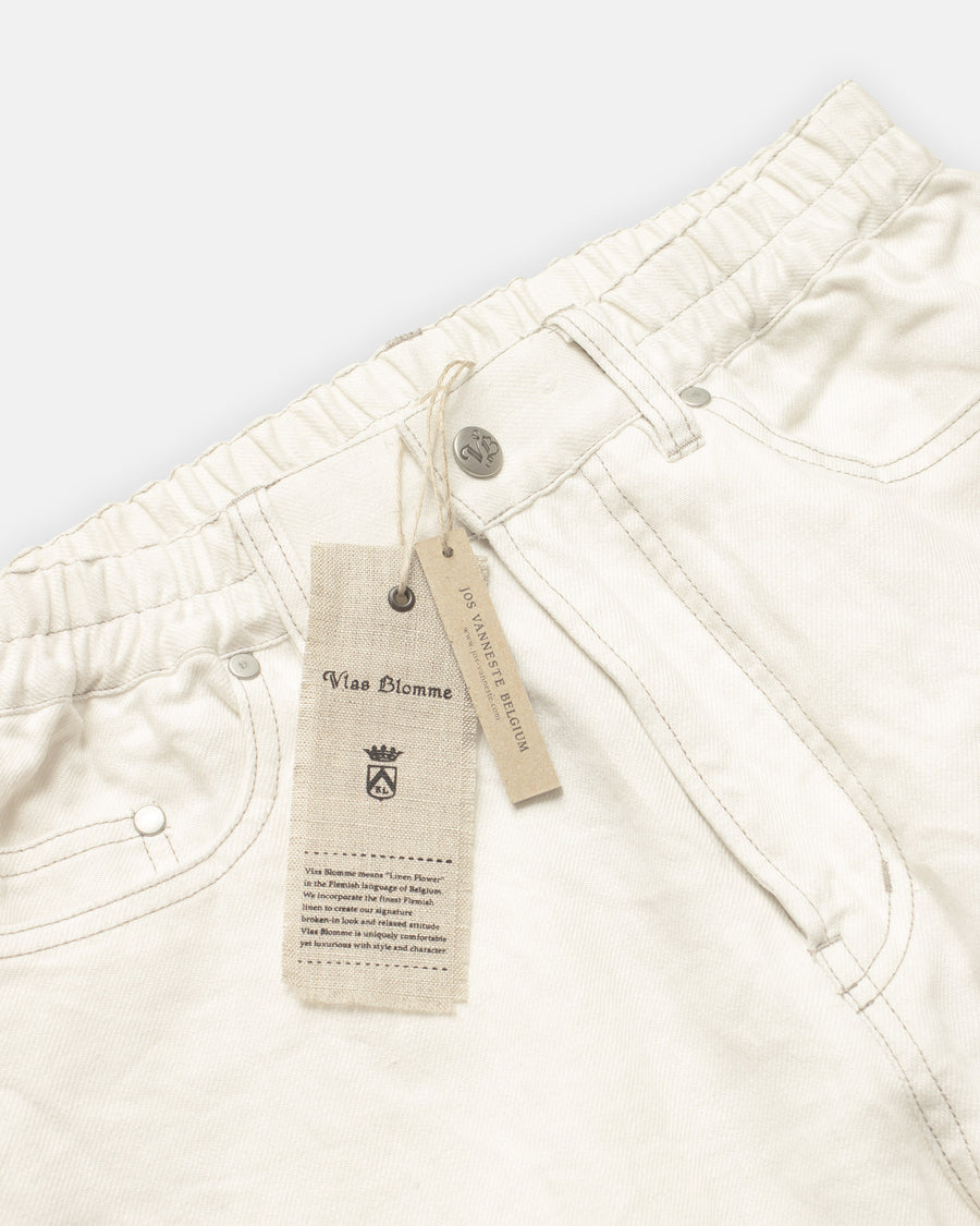 linen denim tapered pants