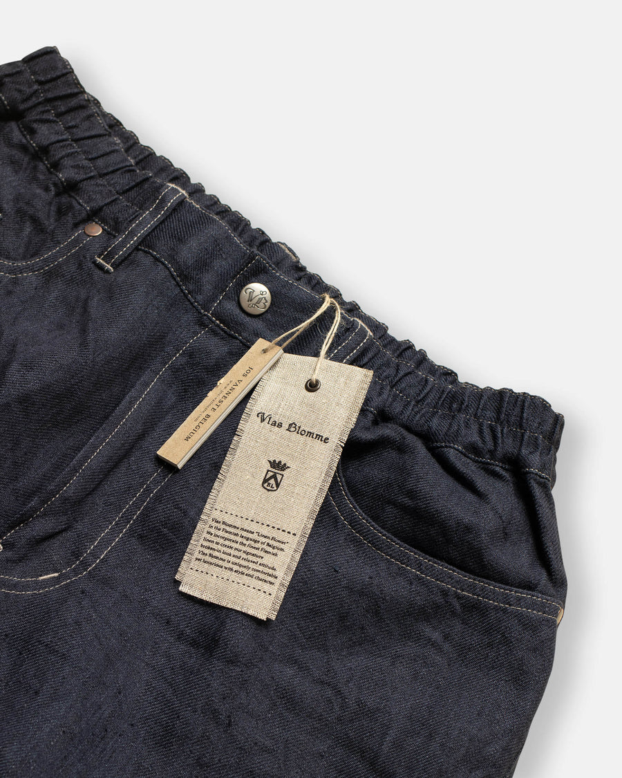 linen denim tapered pants