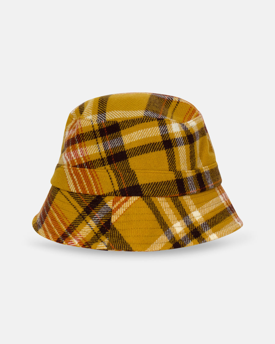 wool check bucket hat