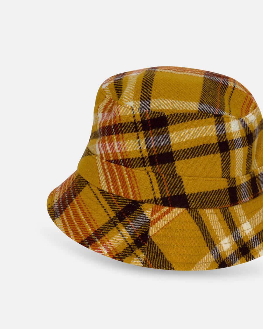 wool check bucket hat