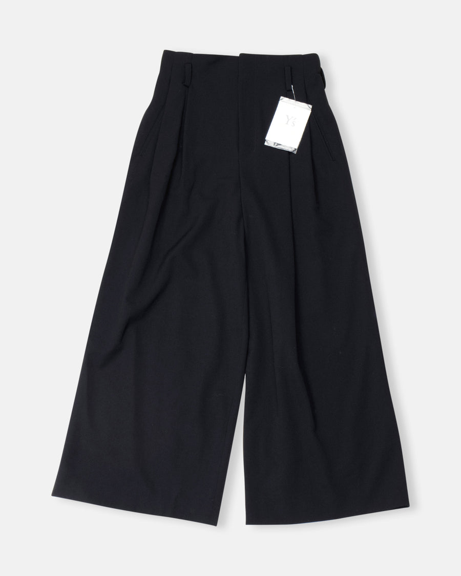 two tacked wide leg pants