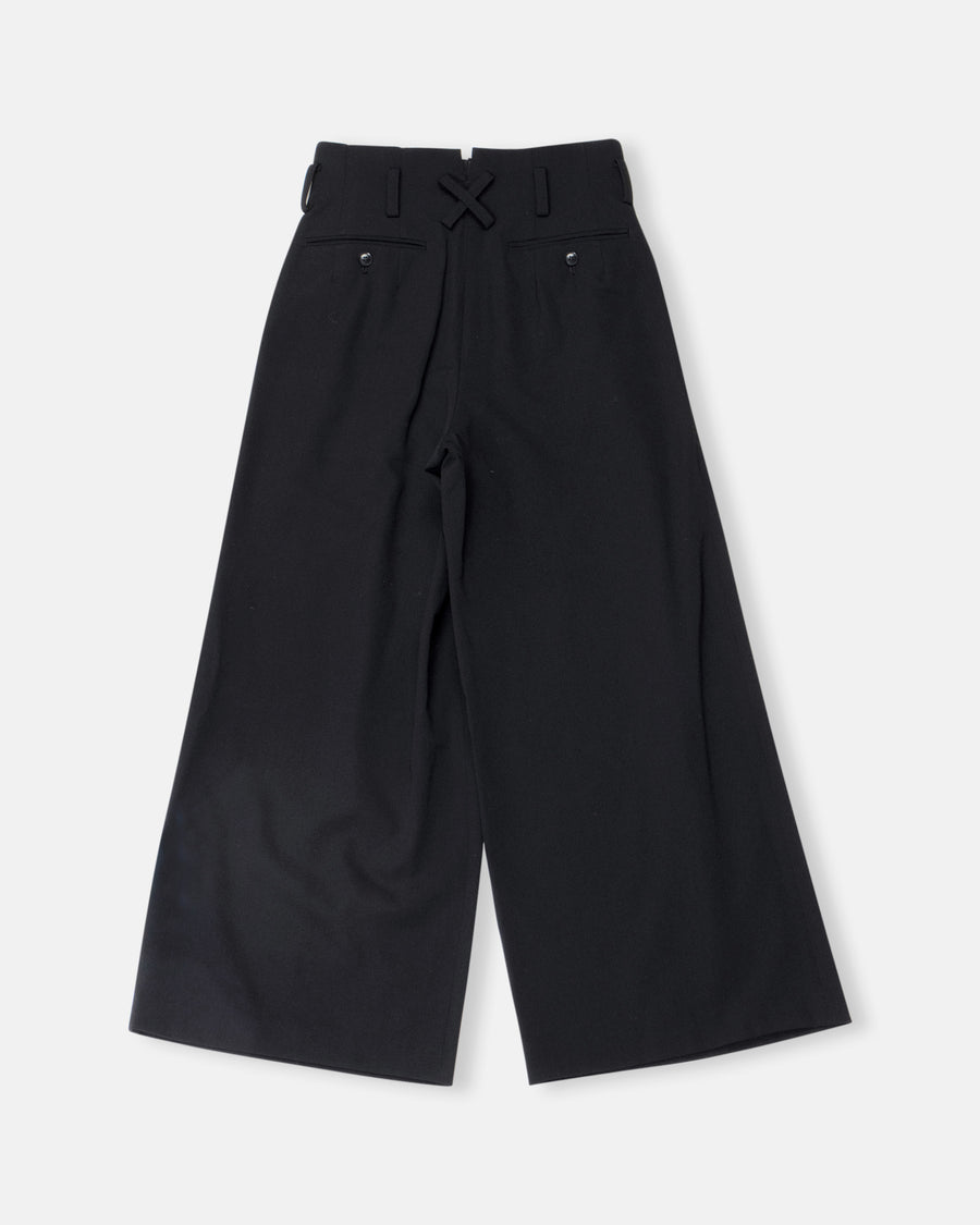 two tacked wide leg pants