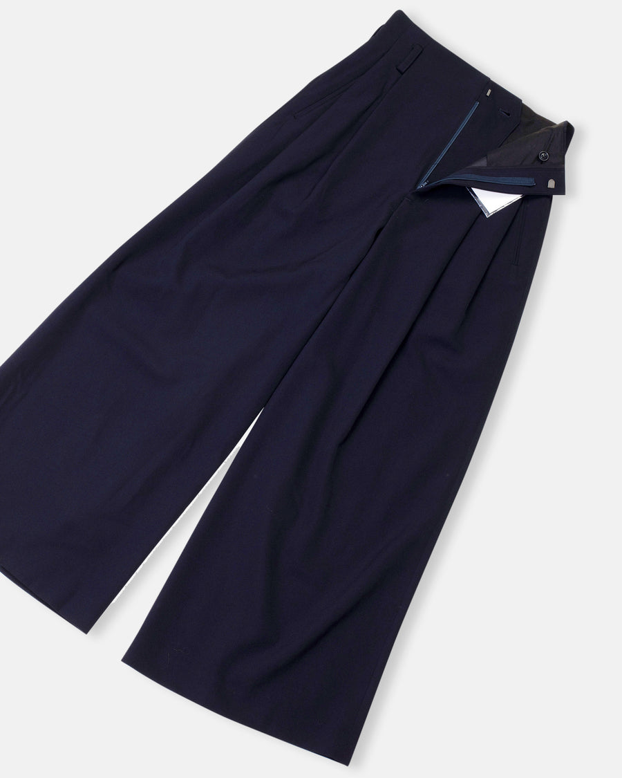 two tacked wide leg pants