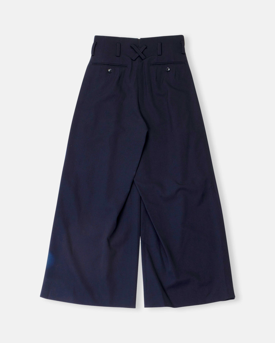 two tacked wide leg pants