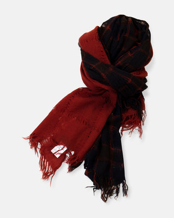 two layer plaid scarf