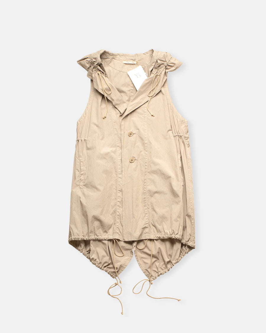 gathered blouson vest